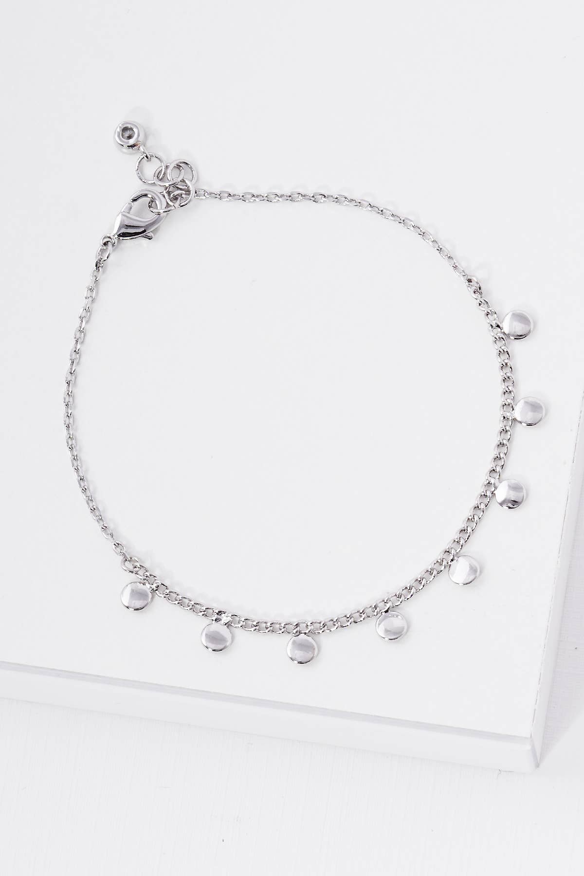 Minimalist Floating Disc Charm Bracelet