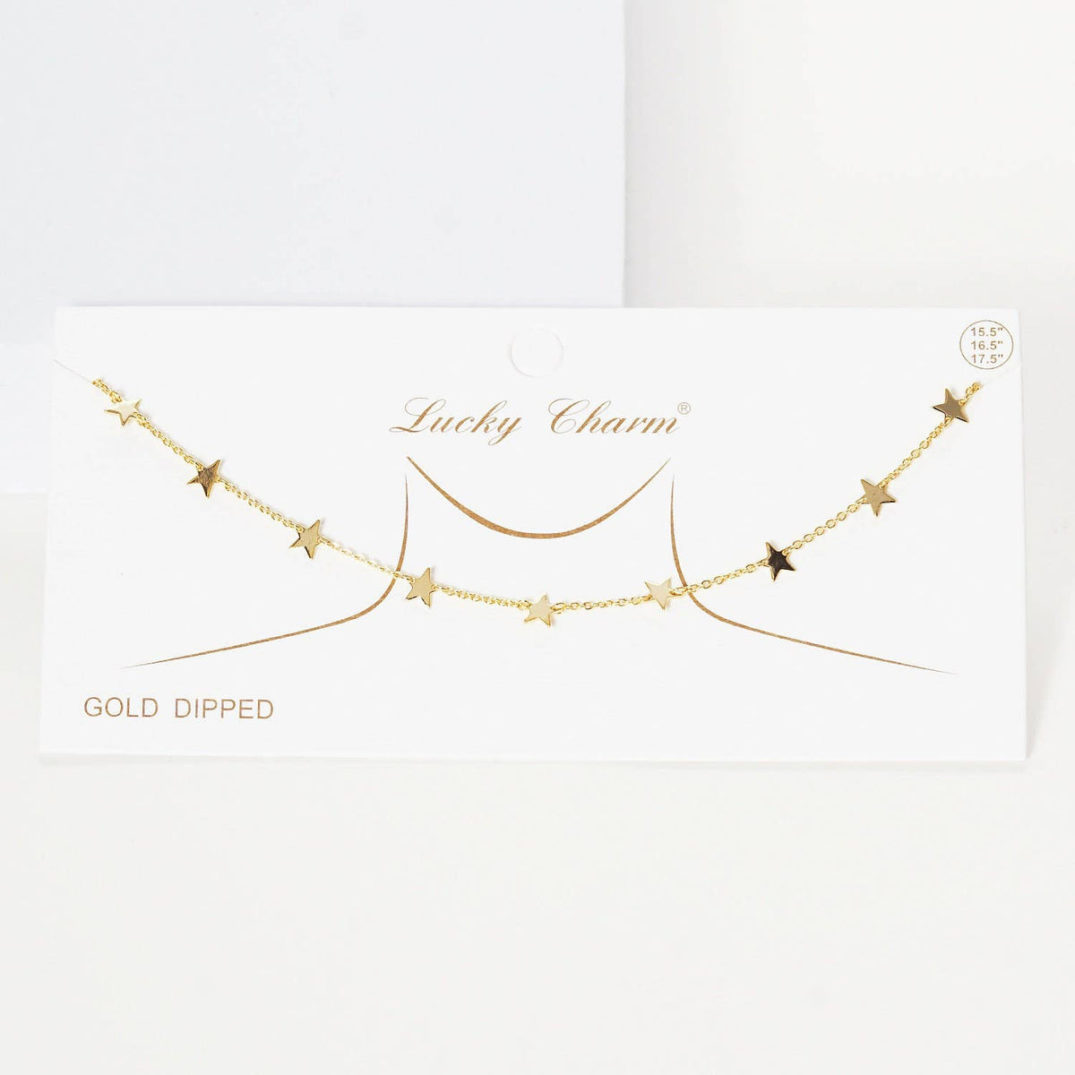 Gold Plated Floating Star Charm Necklace