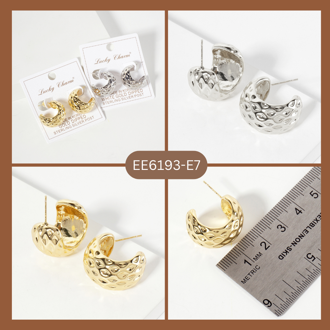 Polished Brass Sculpted Rhombus Open Hoop Earrings