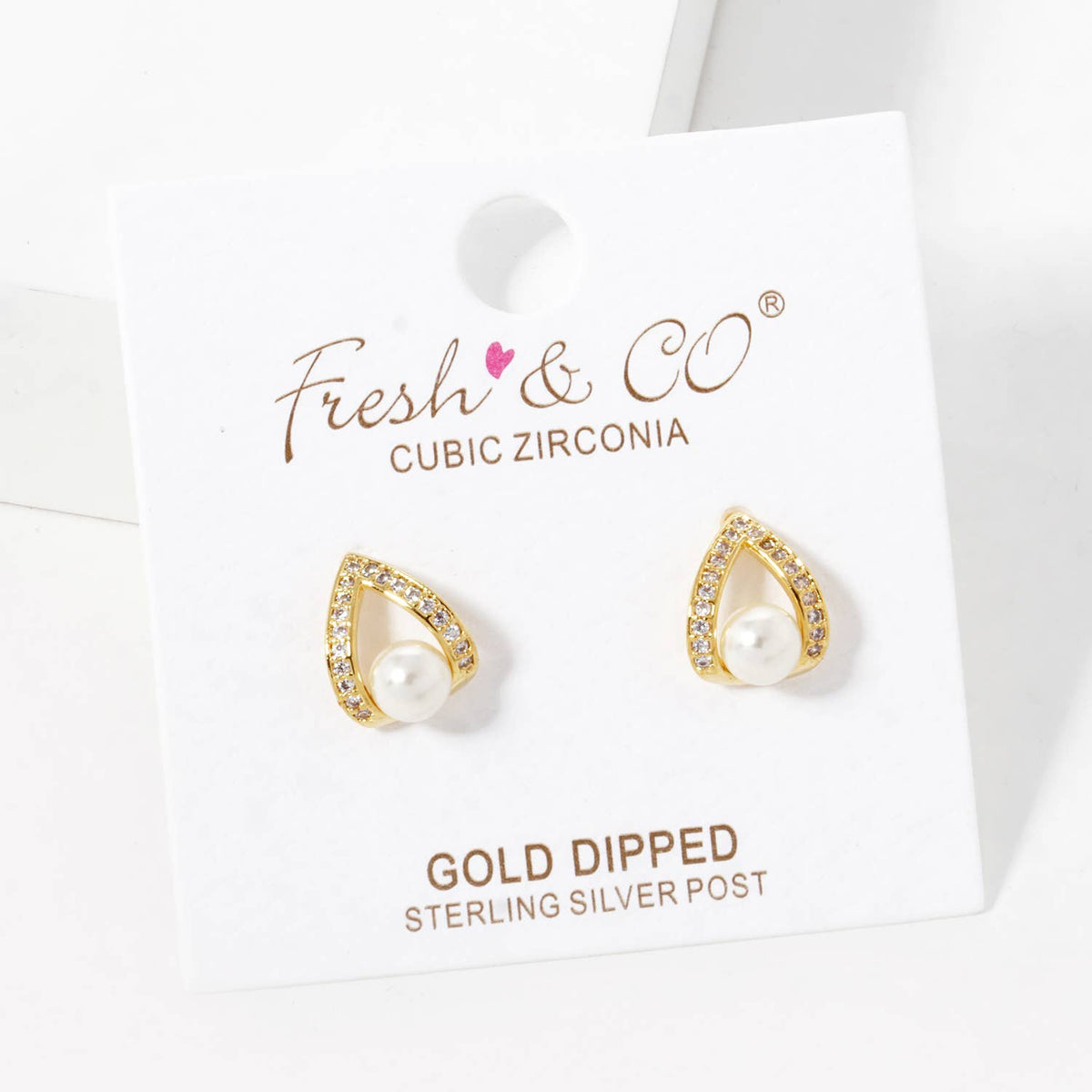 Freshwater Pearl Teardrop Stud Earrings