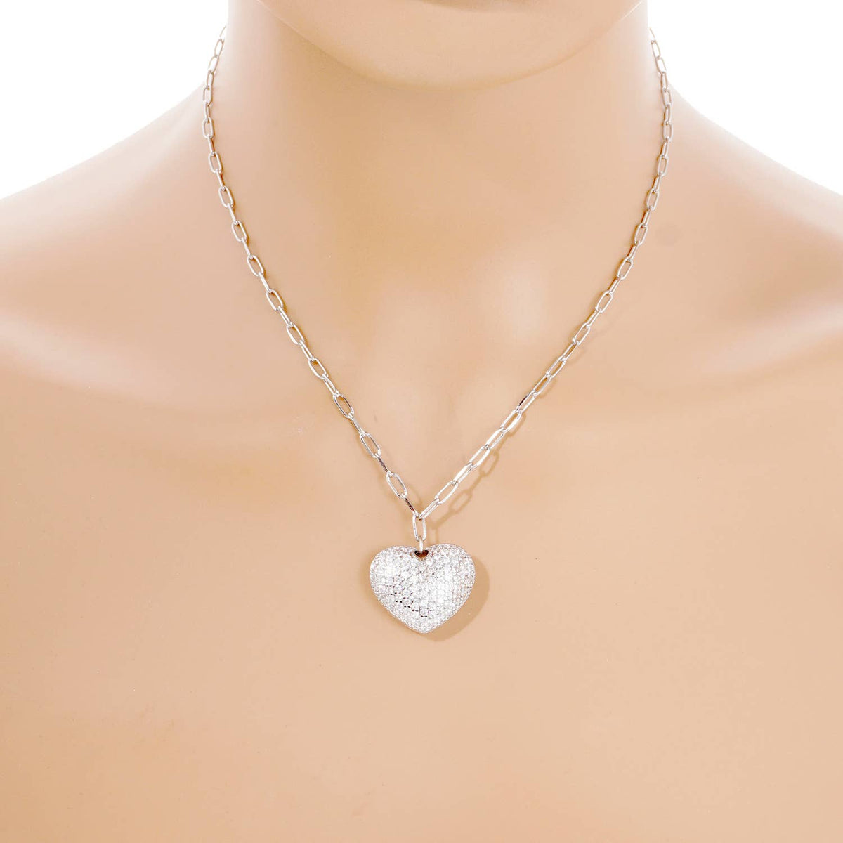 Gold Plated Cubic Heart Pendant Necklace