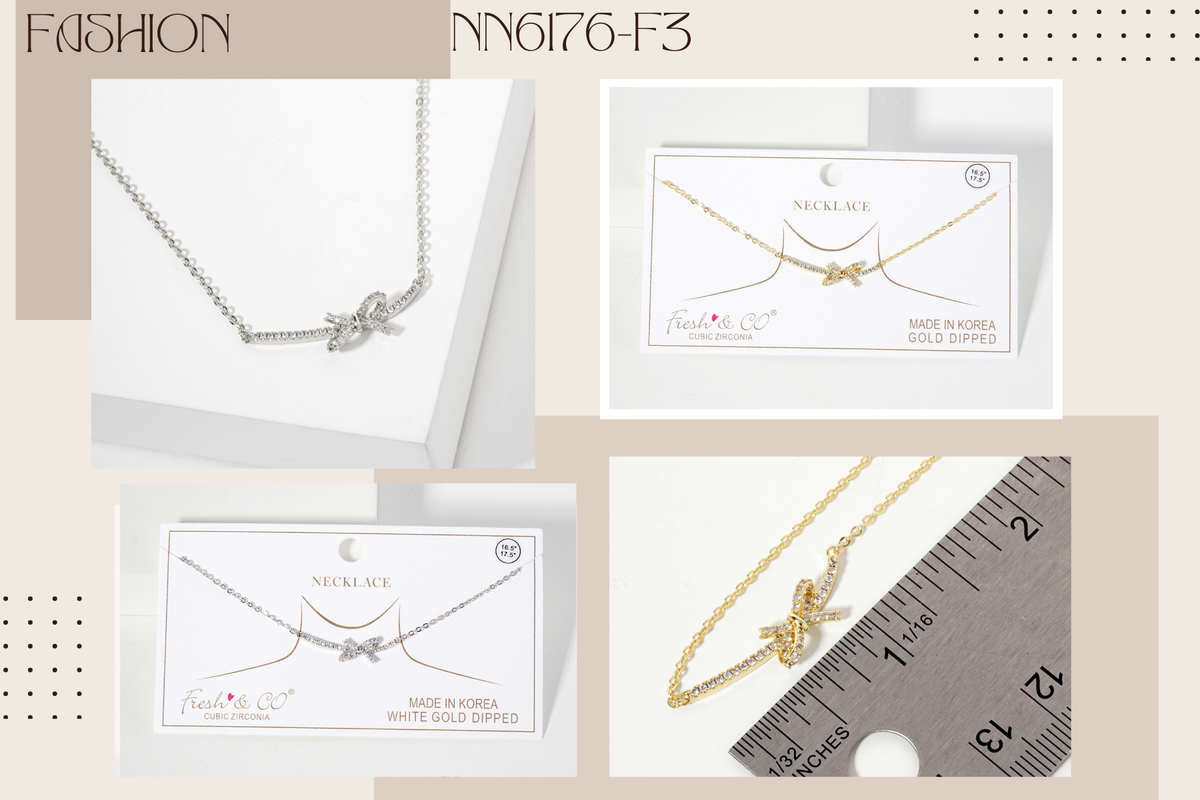 Bow Pendant 18K-Gold-Dipped Brass Necklace