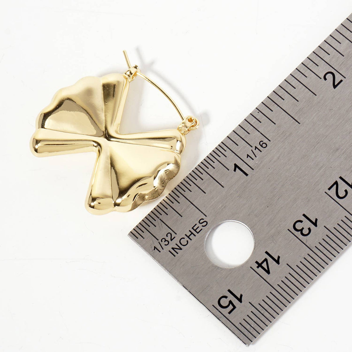 Polished Brass Farfalle-Shaped 1-inch Earrings
