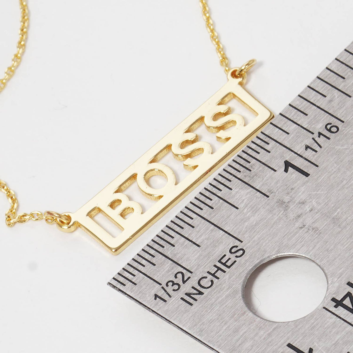 Gold Plated "Boss" Monogram Necklace
