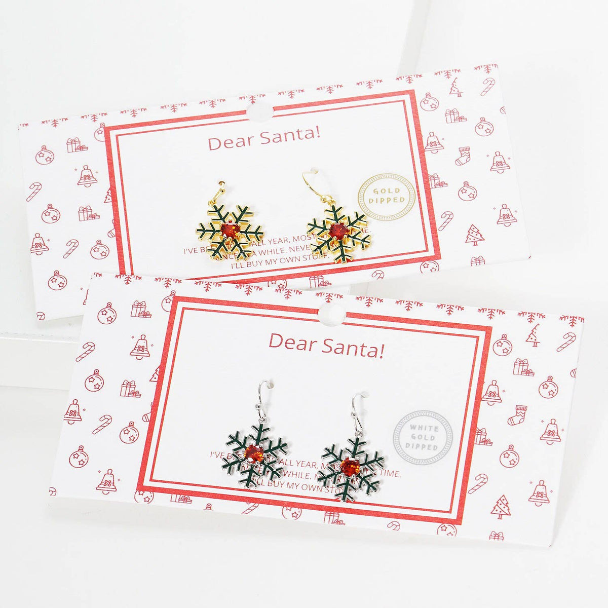 Gold Plated Snowflake Earrings