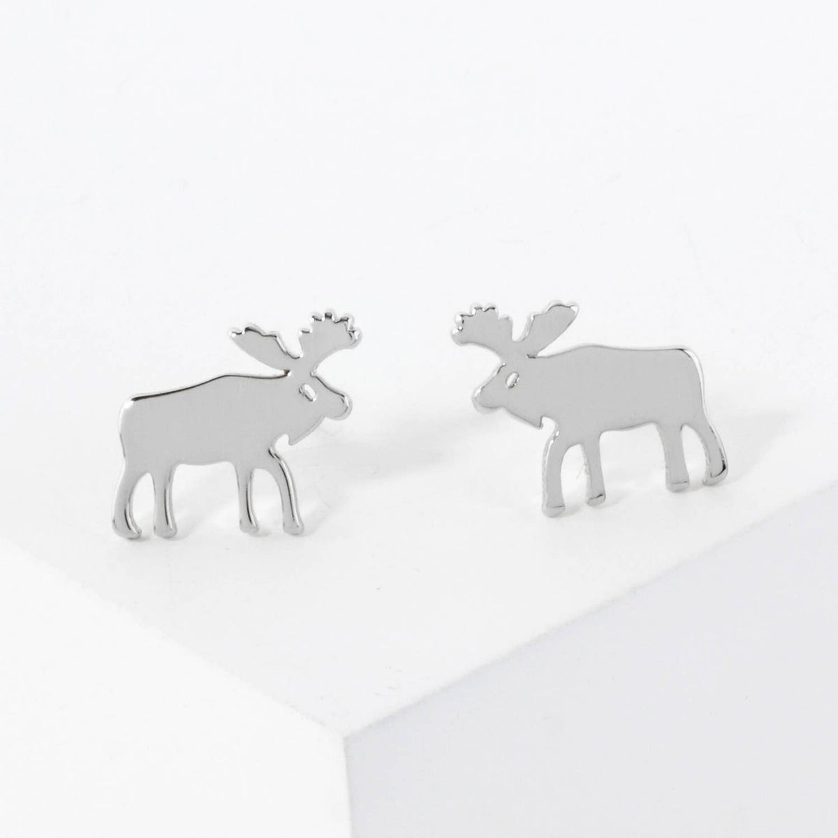 Reindeer 18K-Gold-Dipped Polished Brass Flat Stud Earrings