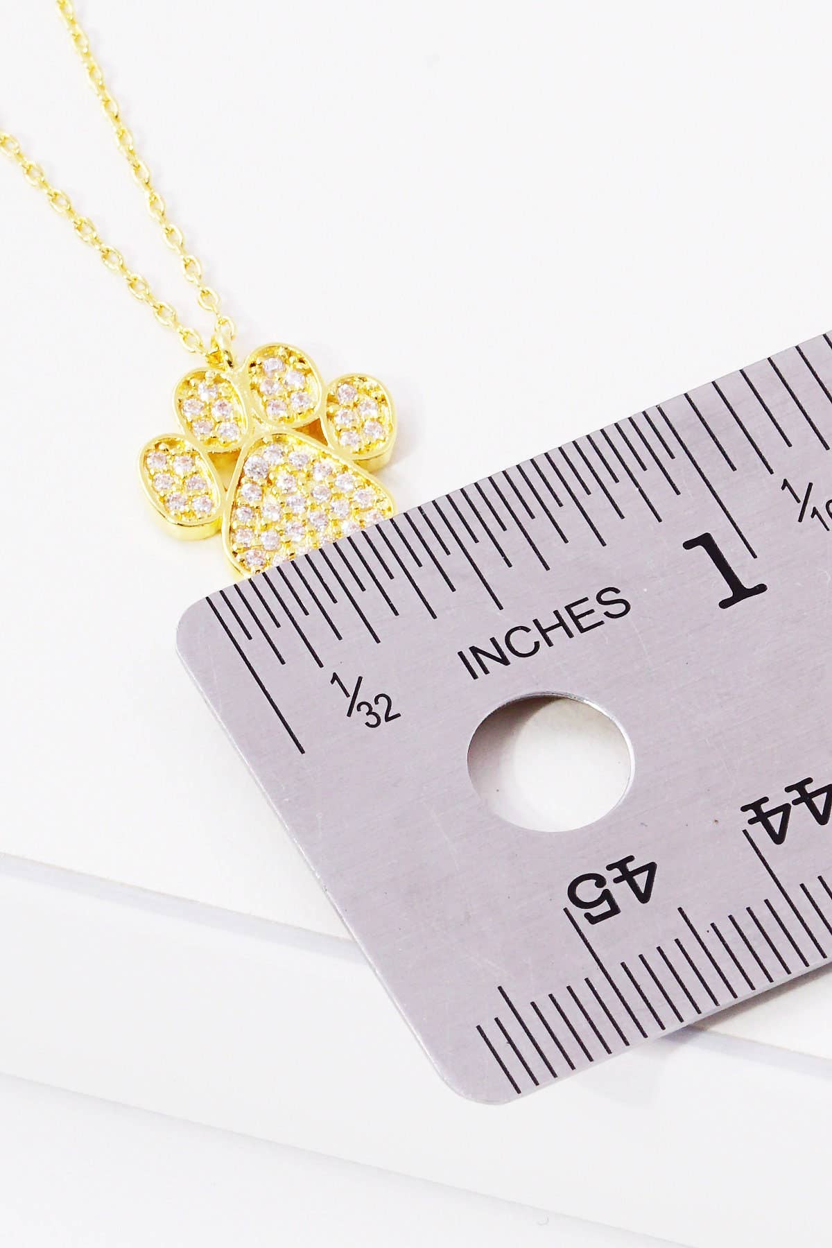 Gold Dog Paw Print Necklace