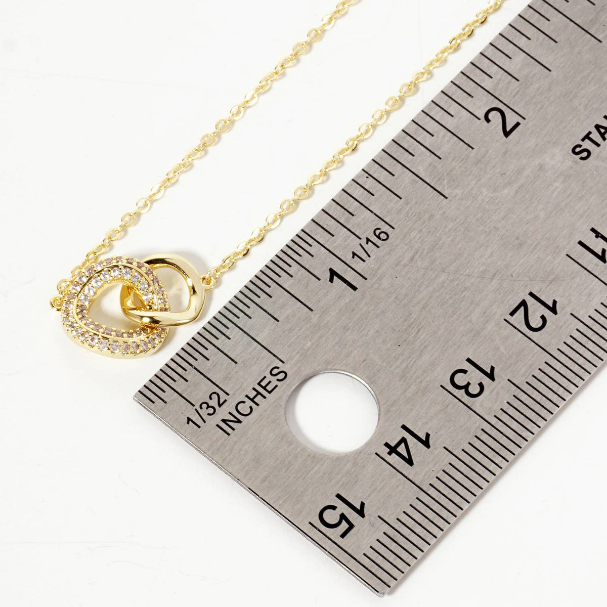 Interlocking Circles Pendant 18K-Gold-Dipped Necklace