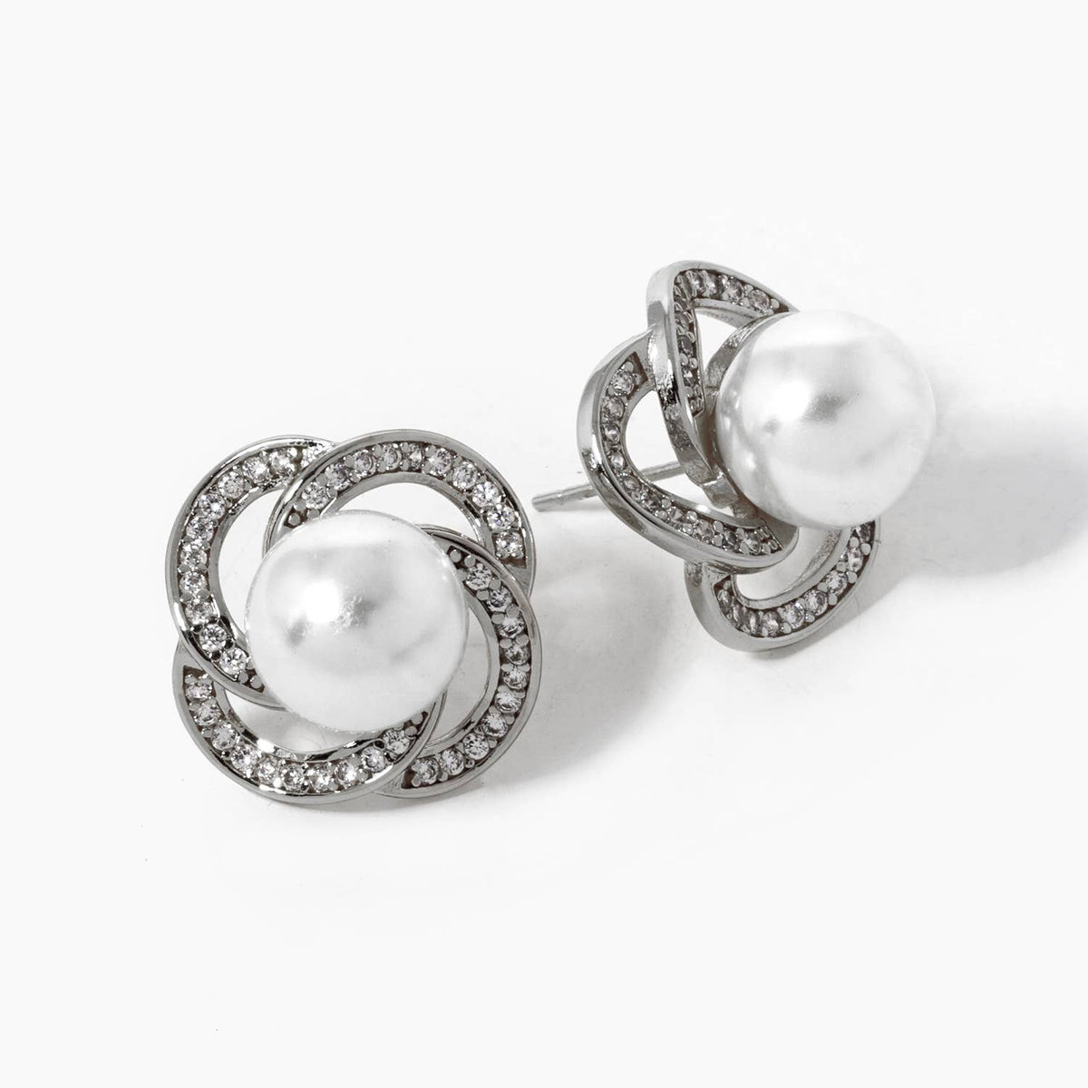 Gold Plated Freshwater Pearl Knot Earrings