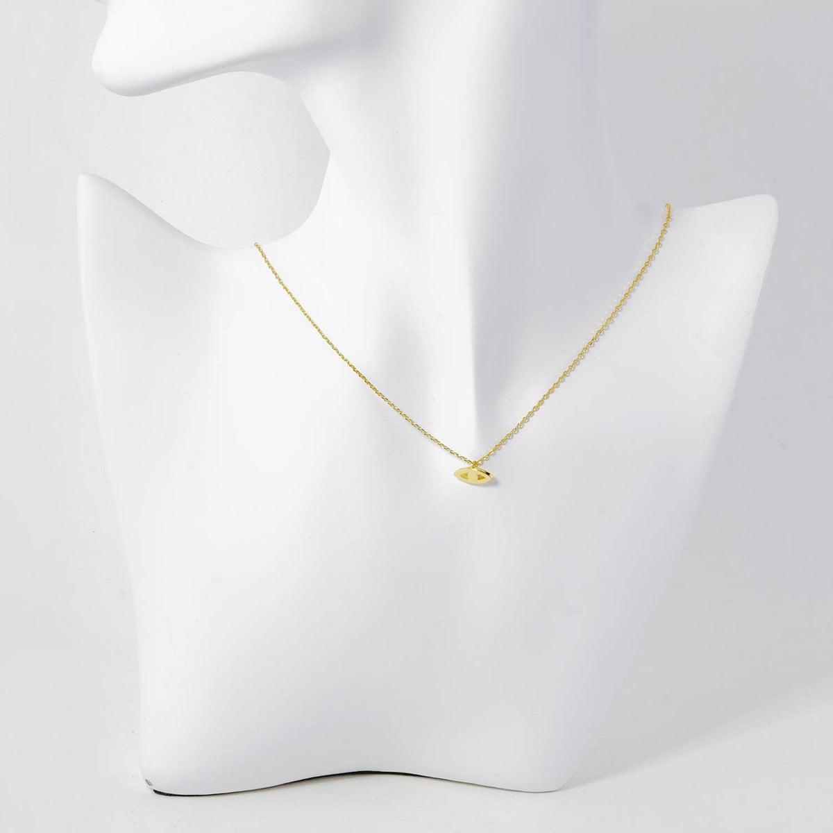 18K Gold Dipped Brass Evil Eye Pendant Necklace