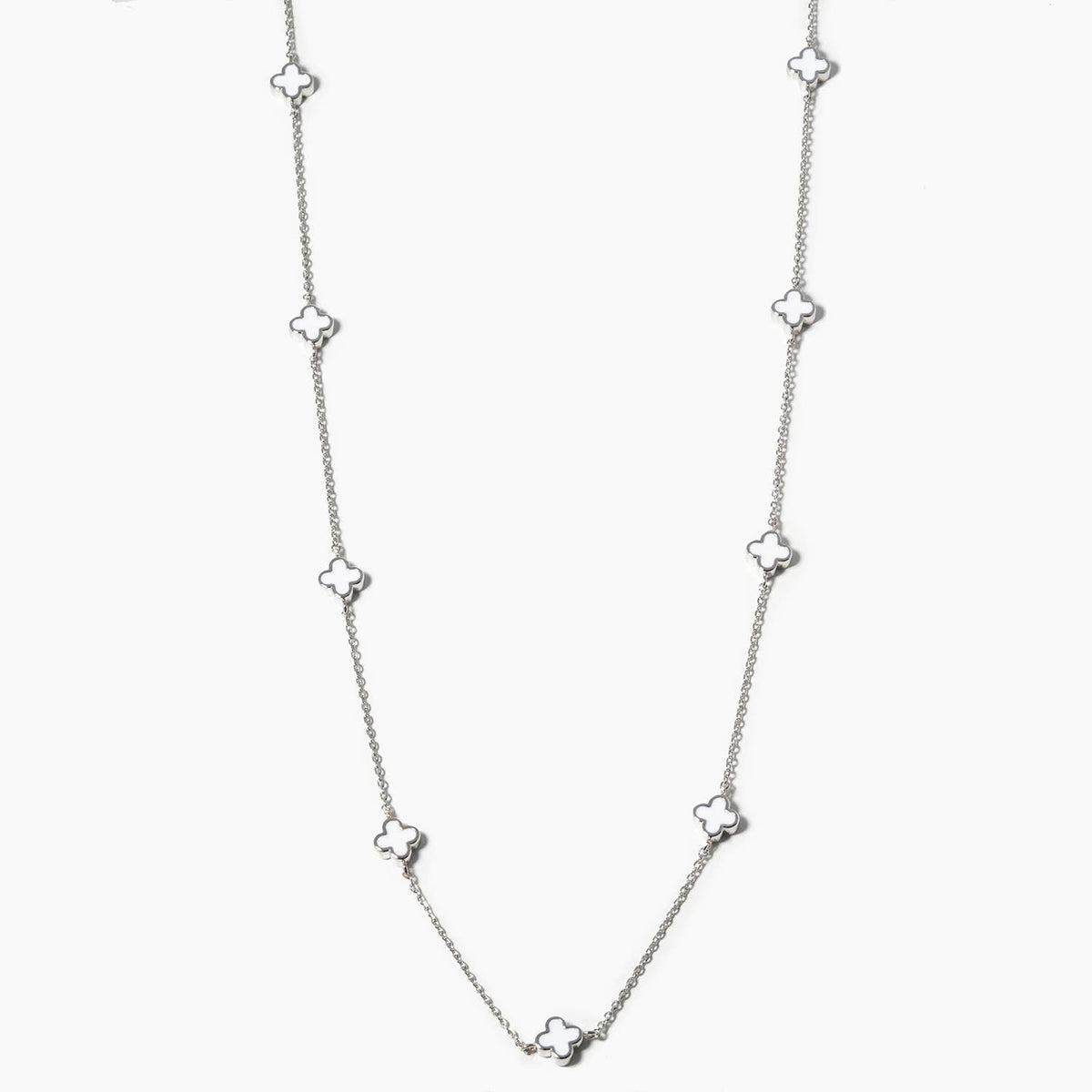 Elegant Clover Station Motif Necklace
