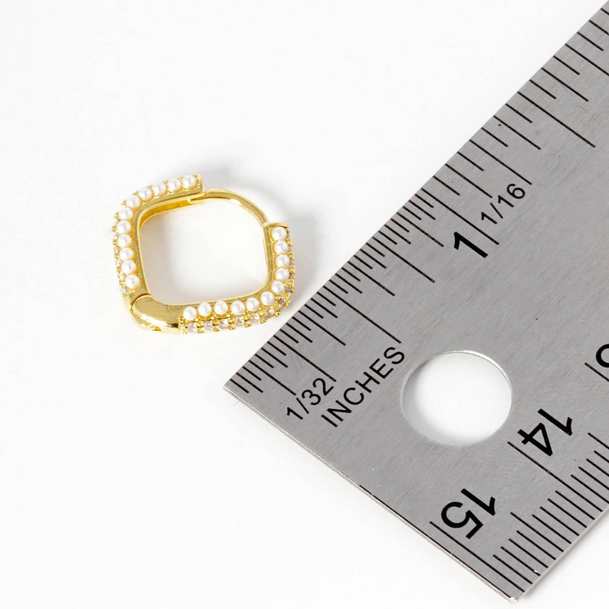 Dainty Triple Row Pave Cubic Zirconia Huggie Hoop Earrings