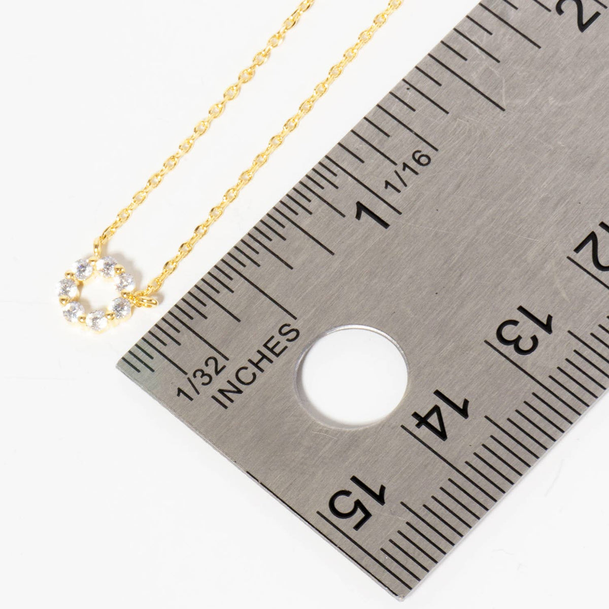 Minimalist Sparkling CZ Open Circle Pendant Necklace