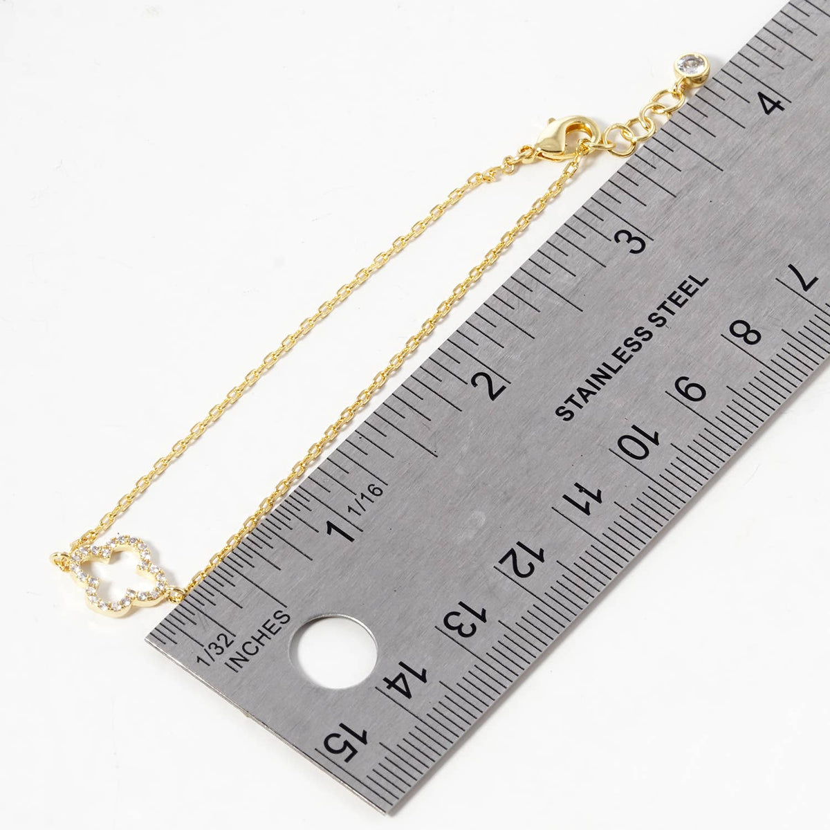 Minimalist Pavé Clover Charm Bracelet
