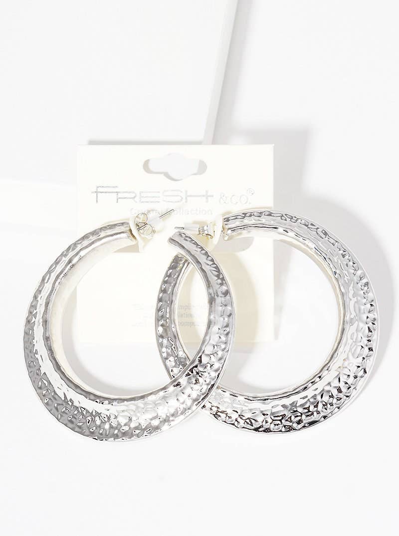 Gold Plated Chunky Snake Skin Hoop Earrings