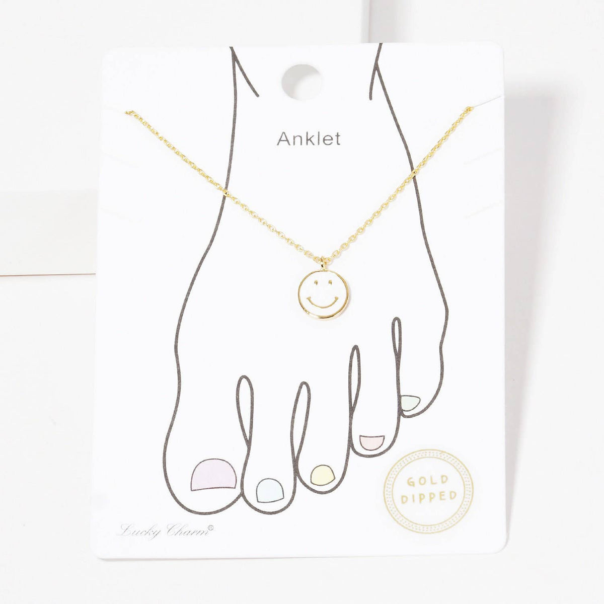 Gold Plated Smiley Face Chain Anklet