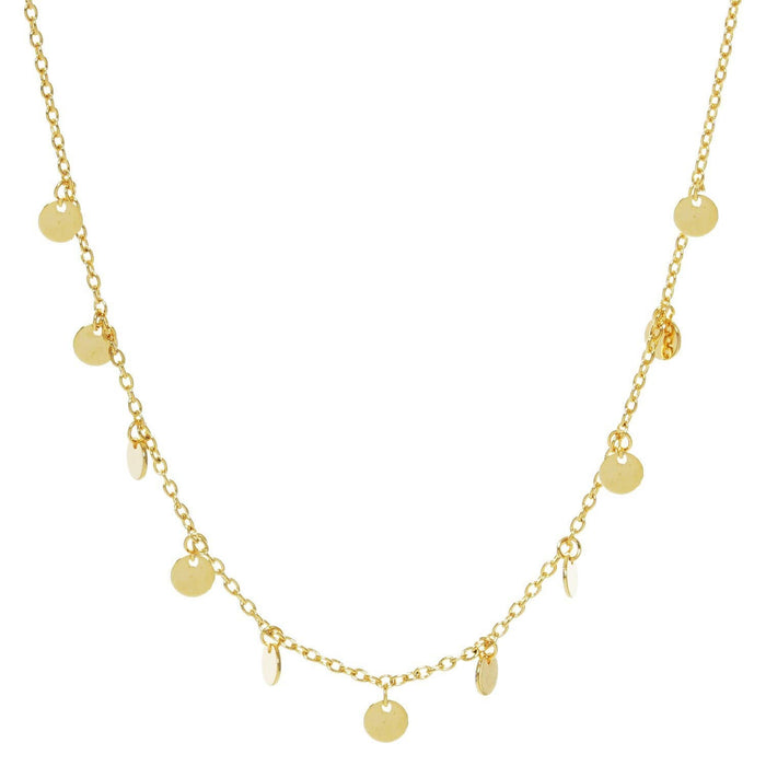 Gold Plated Chain w/ Round Charm Necklace