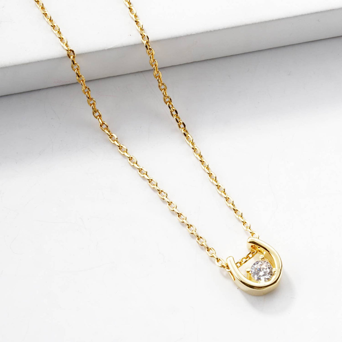 Minimalist Horseshoe Pendant Necklace