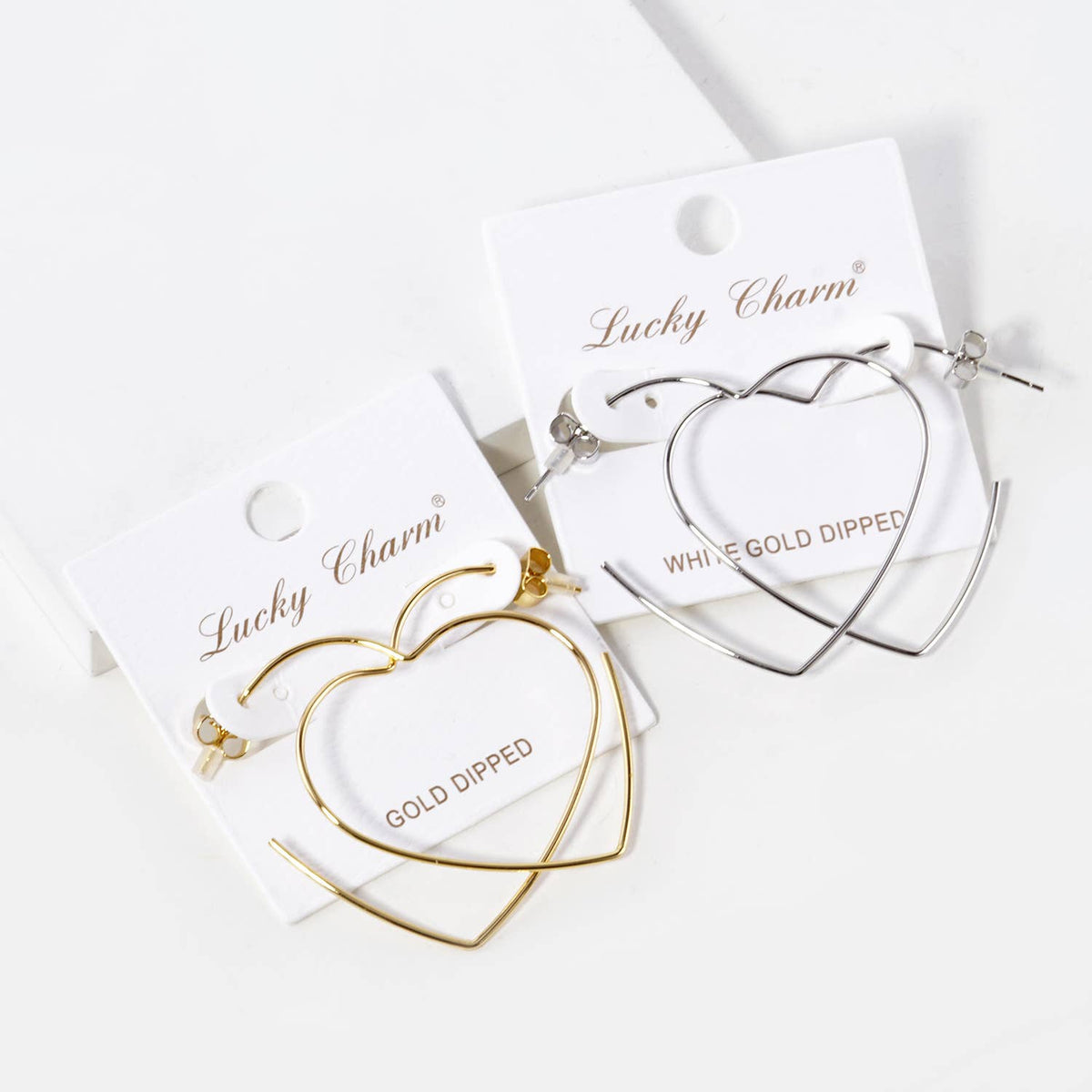 18K Gold Dipped 35mm Heart Shape Lightweight Open Hoop