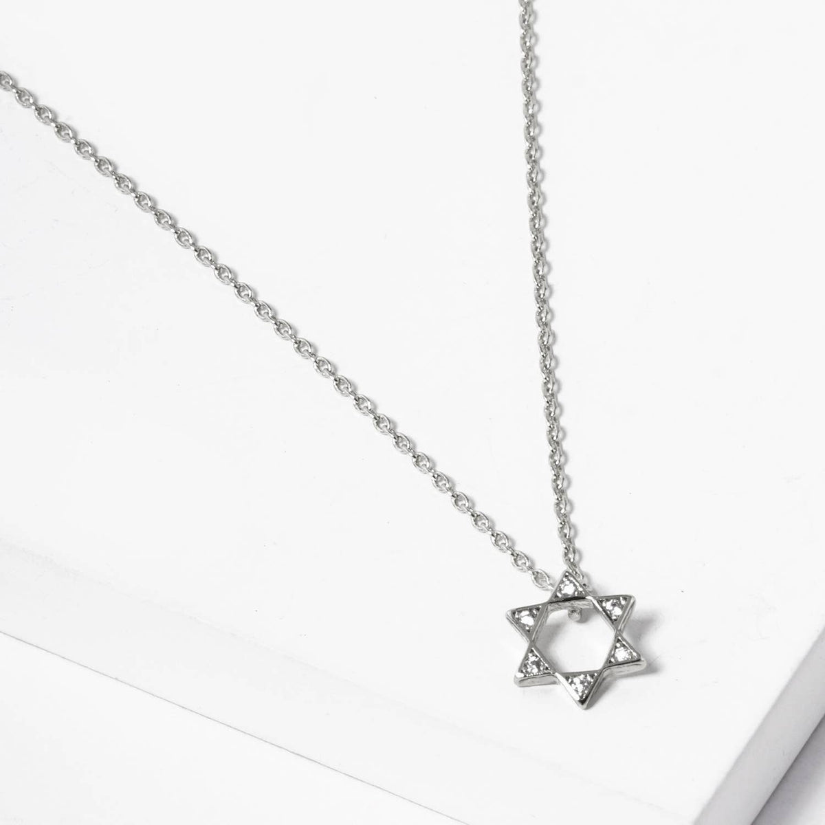 Dainty CZ Star of David Pendant Necklace