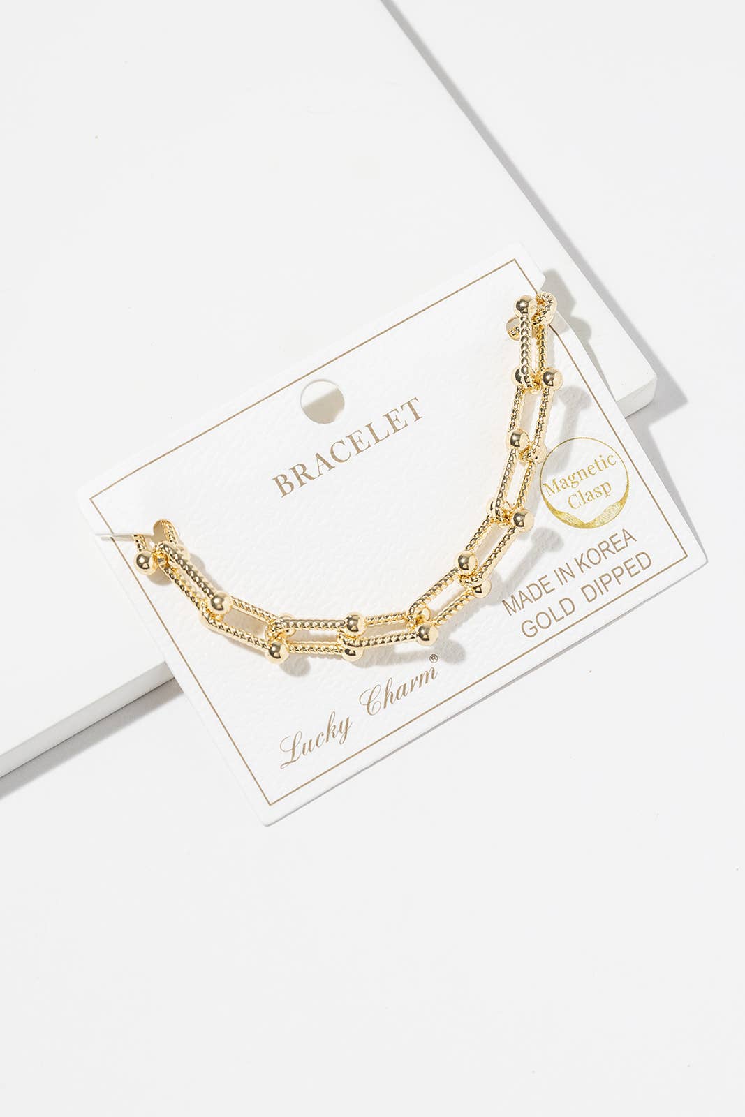 Effortless Magnetic Clasp Textured Link Bracelet