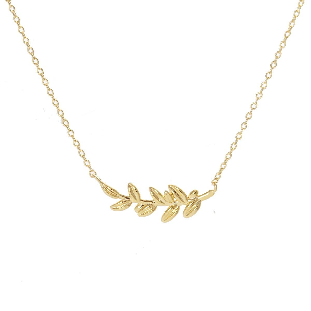 Gold Plated Sideway Monstera Leaf Necklace