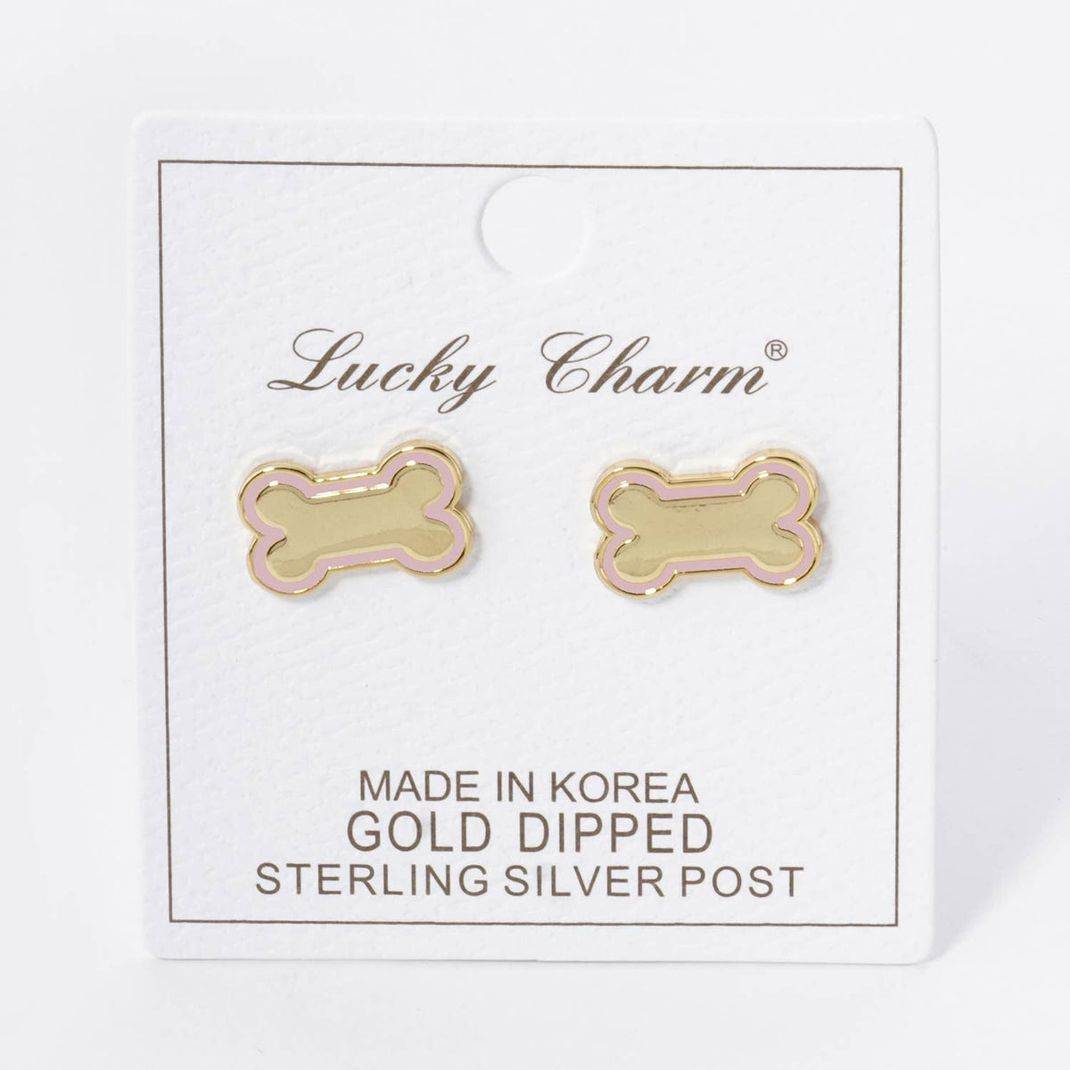 GAME DAY Enamel Dog Bone Treat Stud Earrings