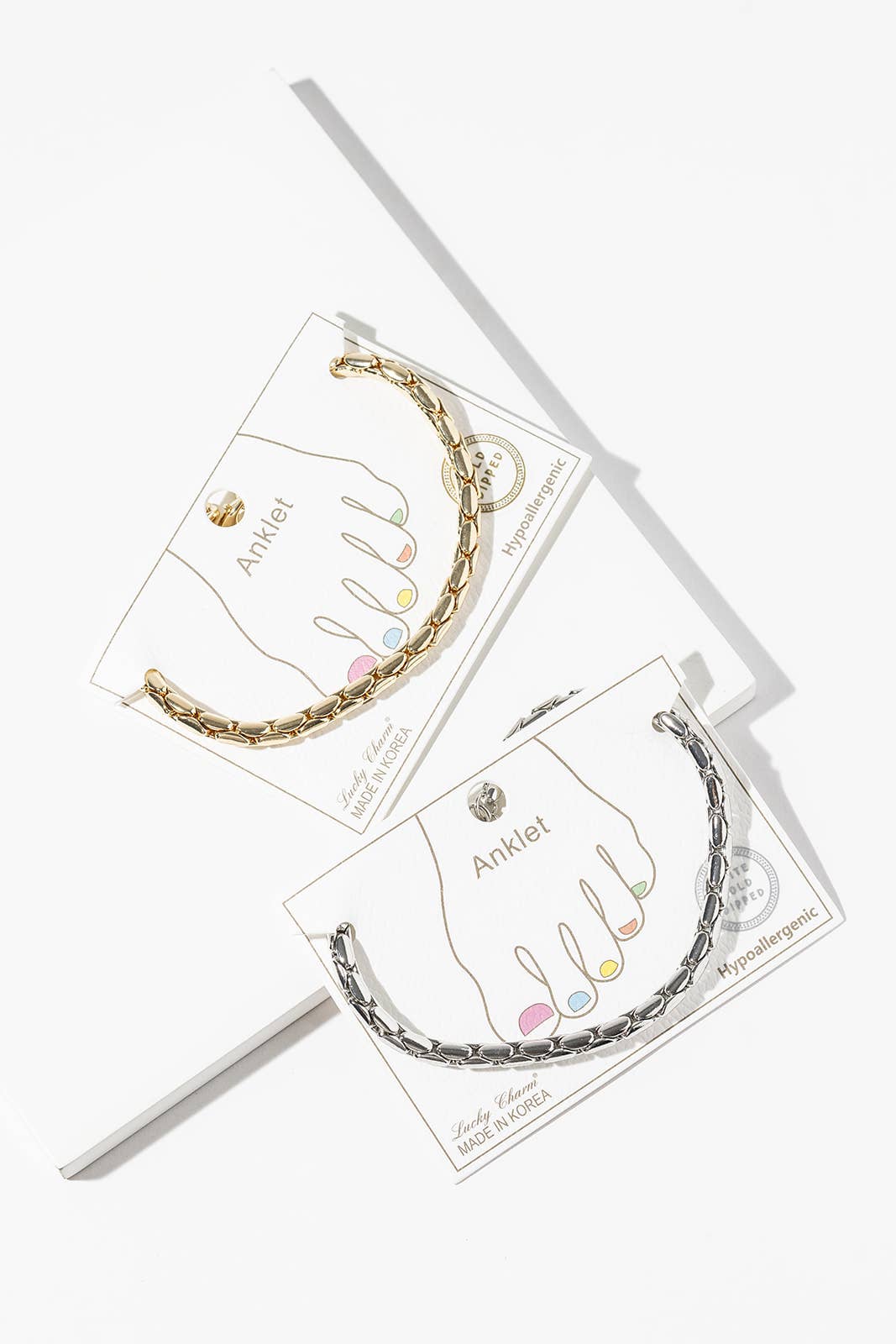 Hypoallergenic 18K Gold & Silver Dipped Dainty Bean Chain An