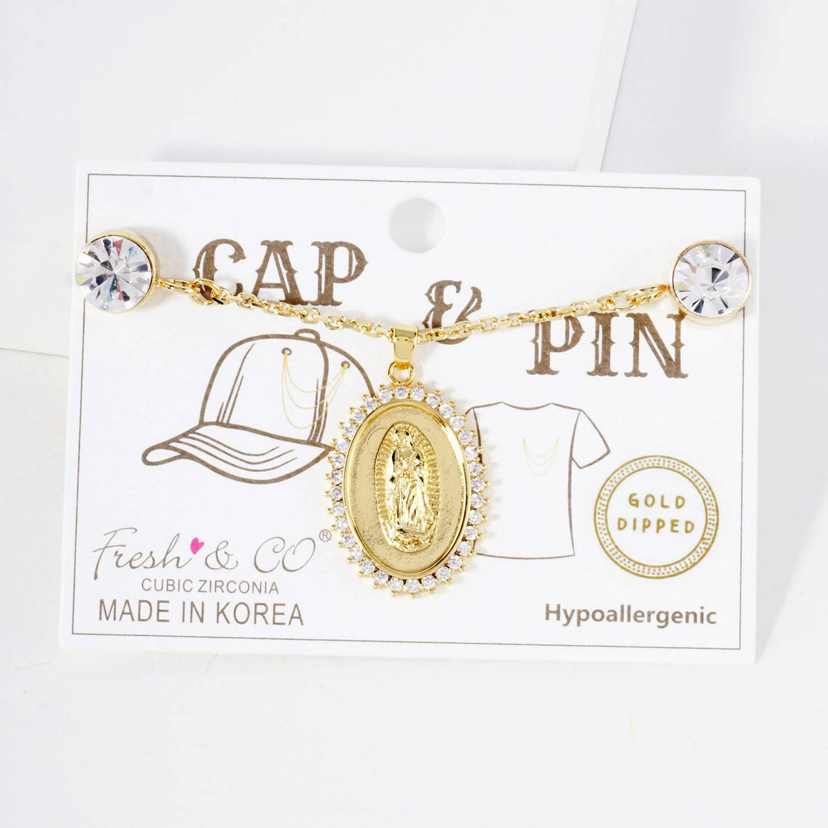Virgin Mary Cap & Pin Chain