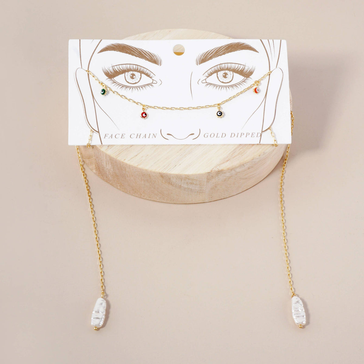 Spiritual-Theme Satellite-Style Evil-Eye Face-Chain