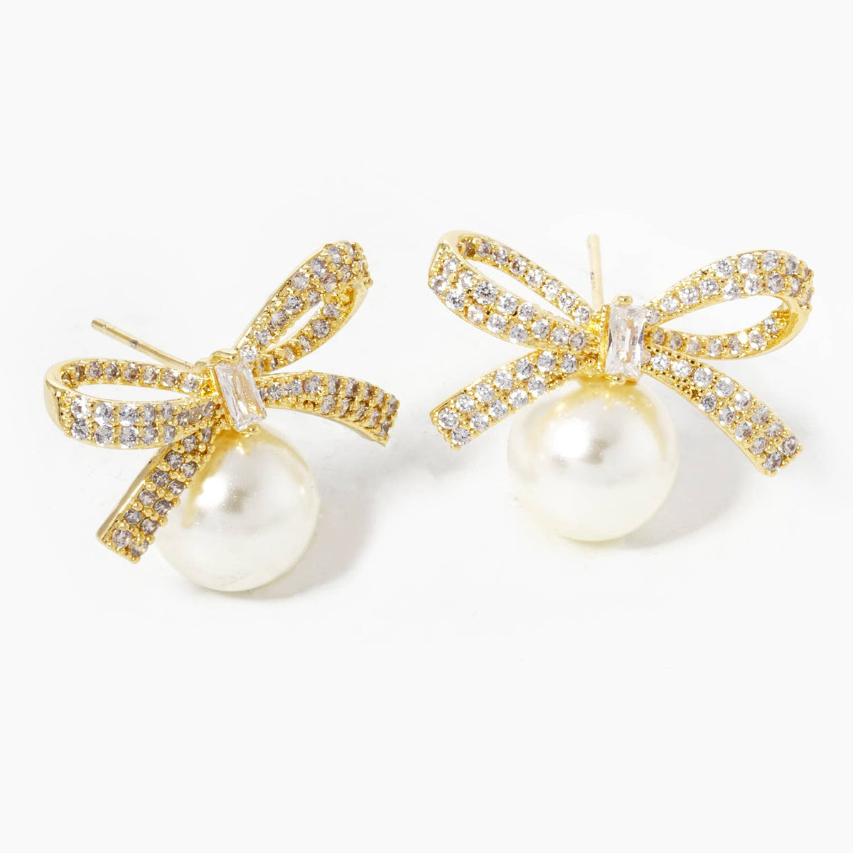 Freshwater Pearl Ribbon Stud Earrings