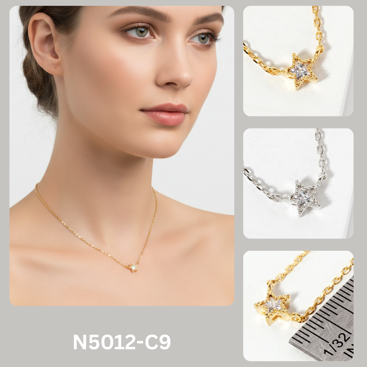 Minimalist Dainty Star Charm Pendant Necklace
