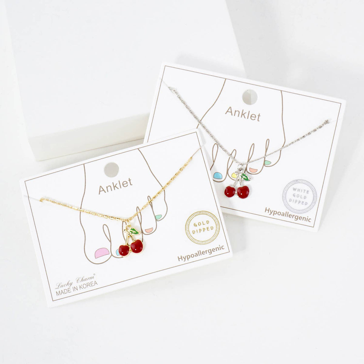 Summer Fruit Series: Dainty Cherry Drop Anklet