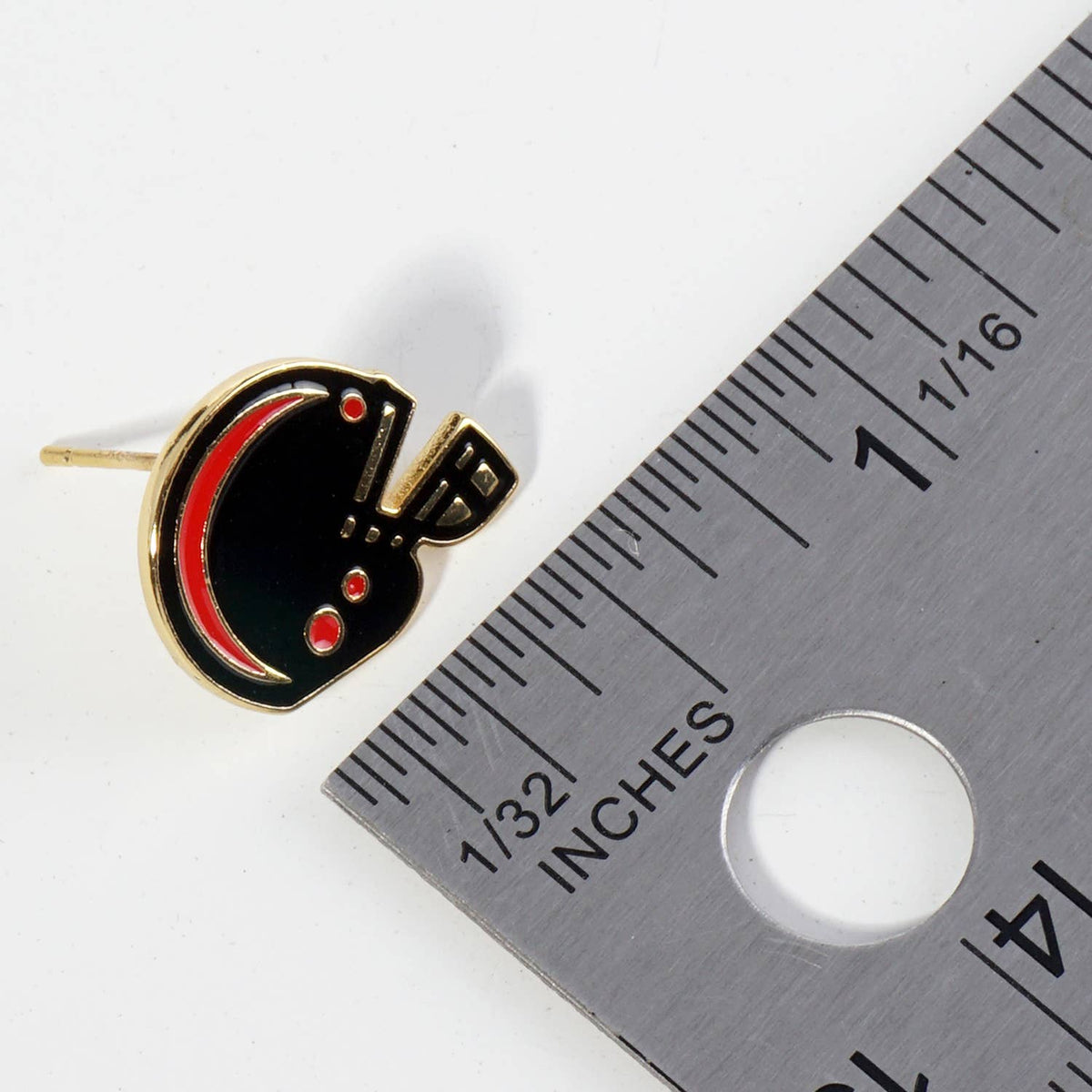 18K Gold Dipped Enamel Football Helmet Game Day Stud Earring