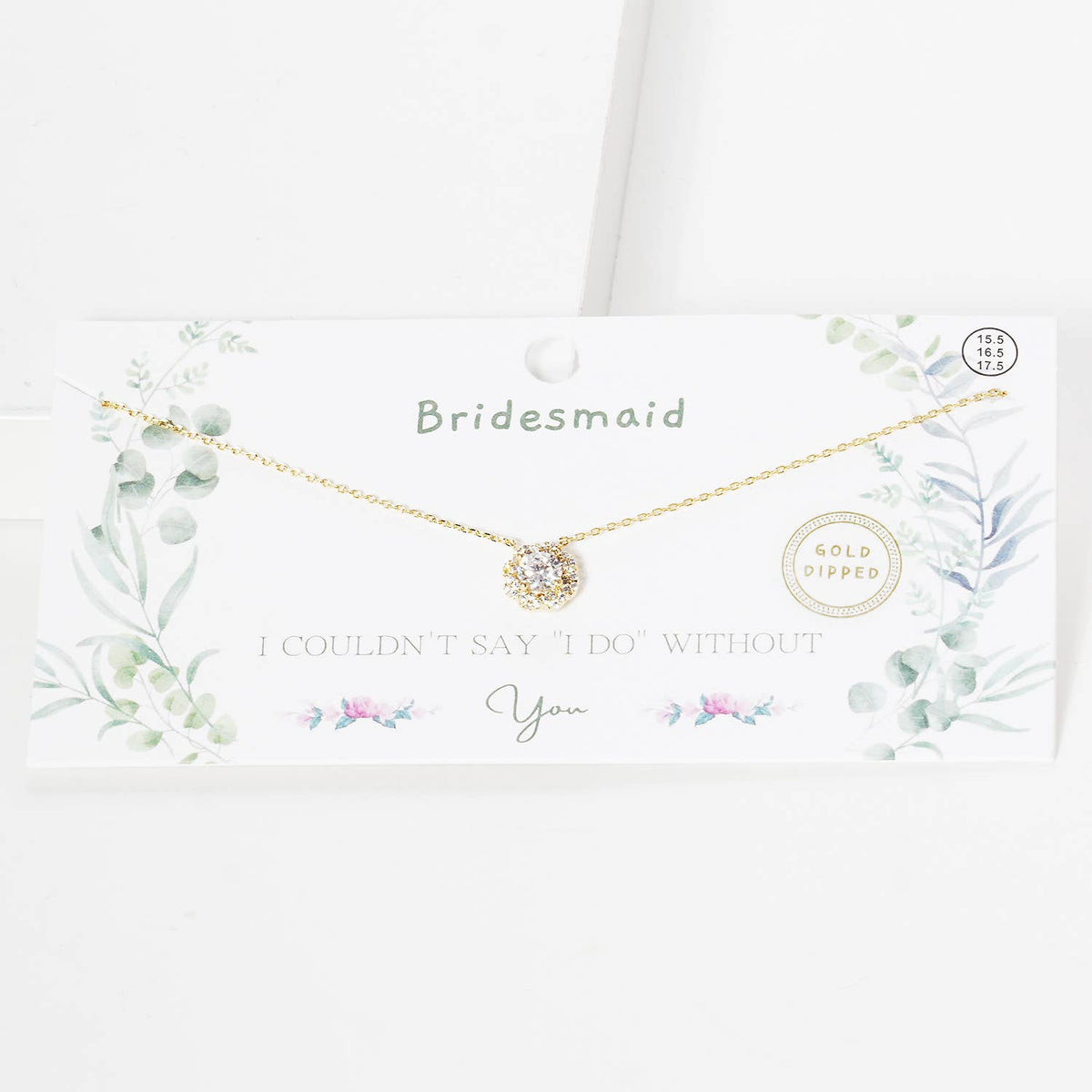 Bridesmaid Cluster Cubic Zirconia Pendant Necklace