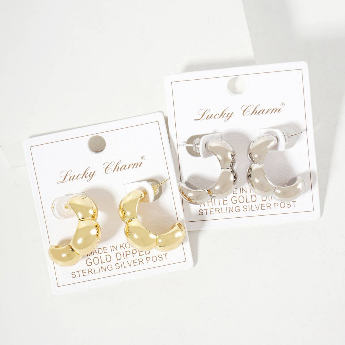 Botanical-Theme Polished Brass Flower Inspired Hoop Earrings