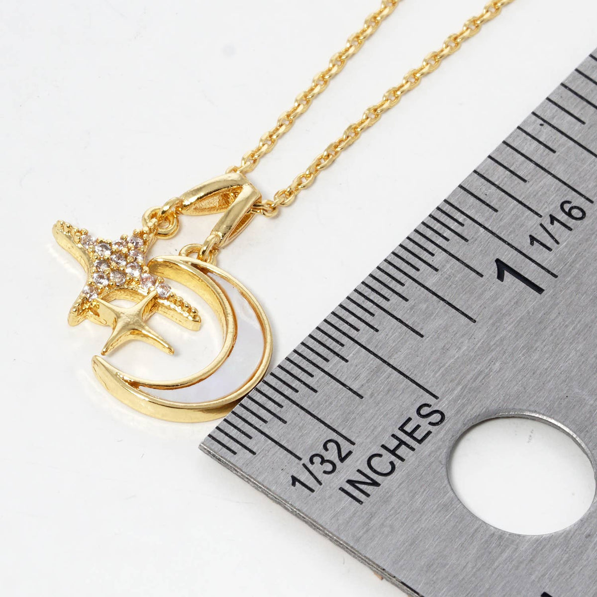 Celestial Moon and Star Charm Pendant Necklace
