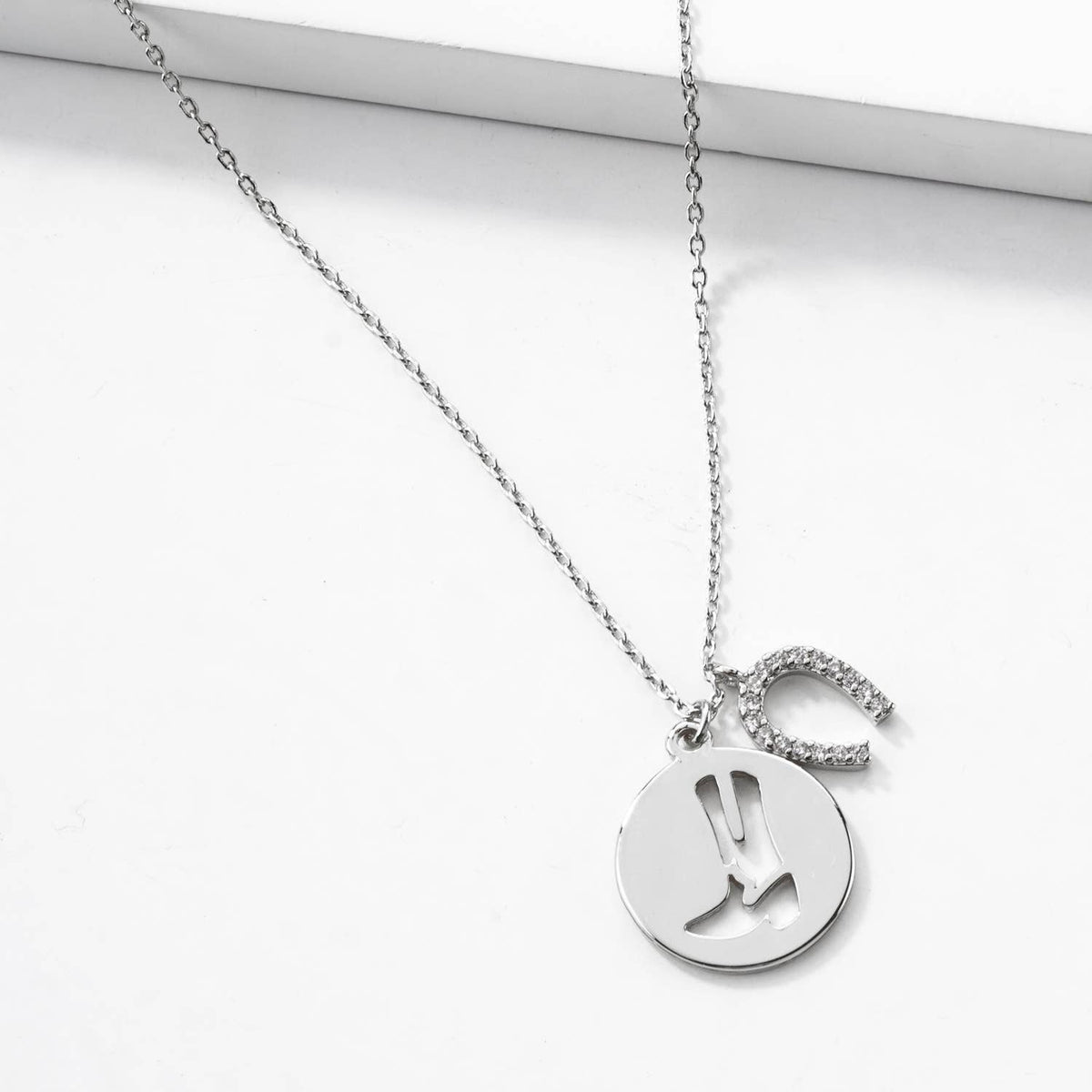Western Boot & Horseshoe Charm Pendant Necklace