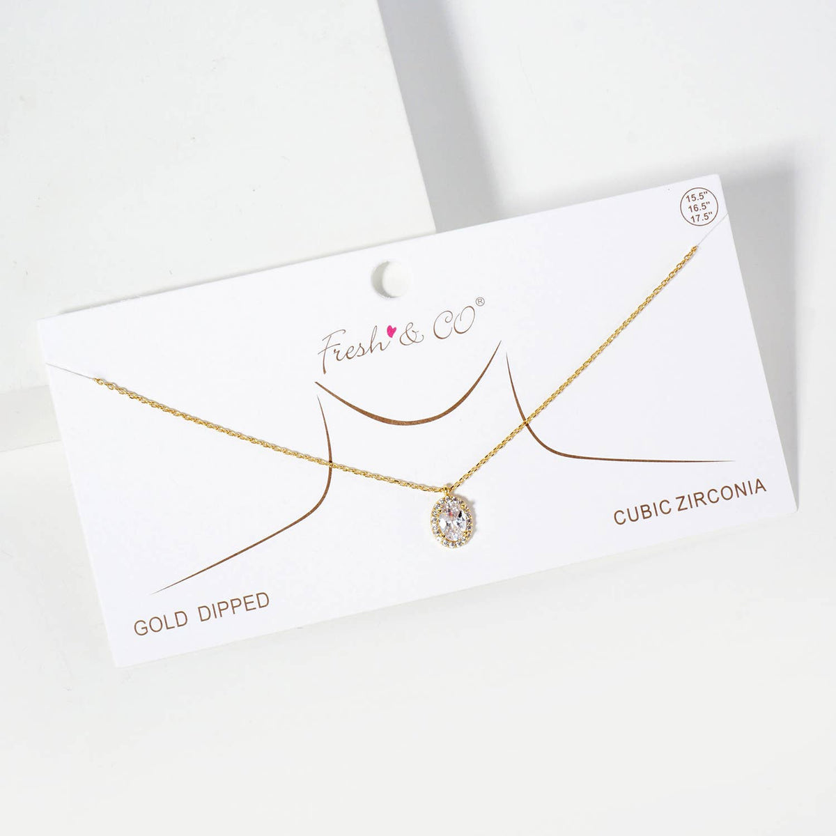 Oval Halo Pendant Necklace