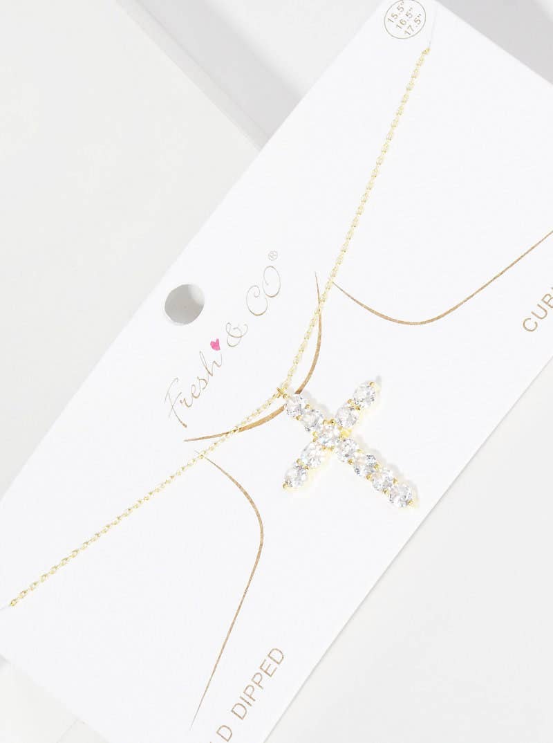 Gold Moissanite Cross Necklace