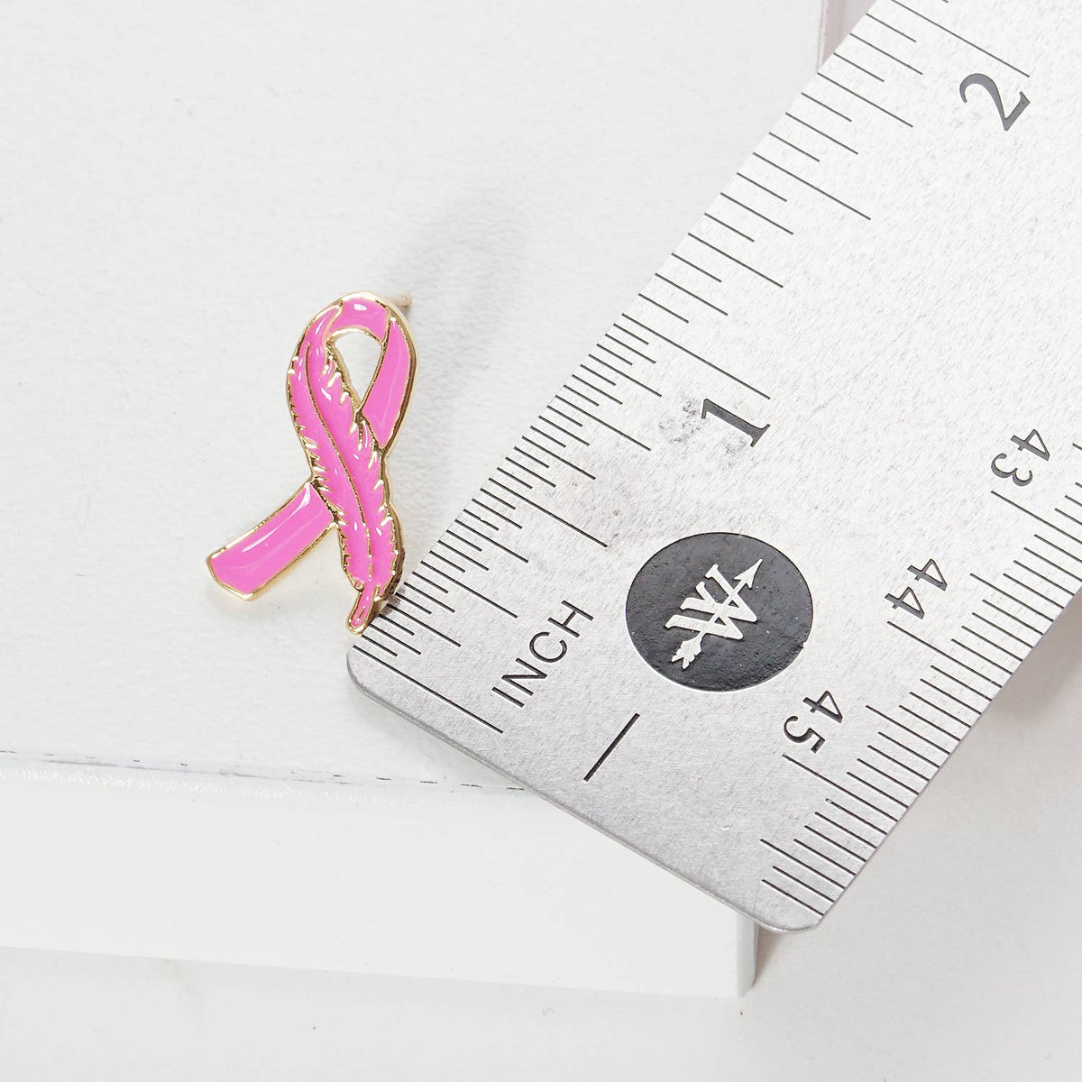 Pink Ribbon Breast Cancer Awareness Stud Earrings