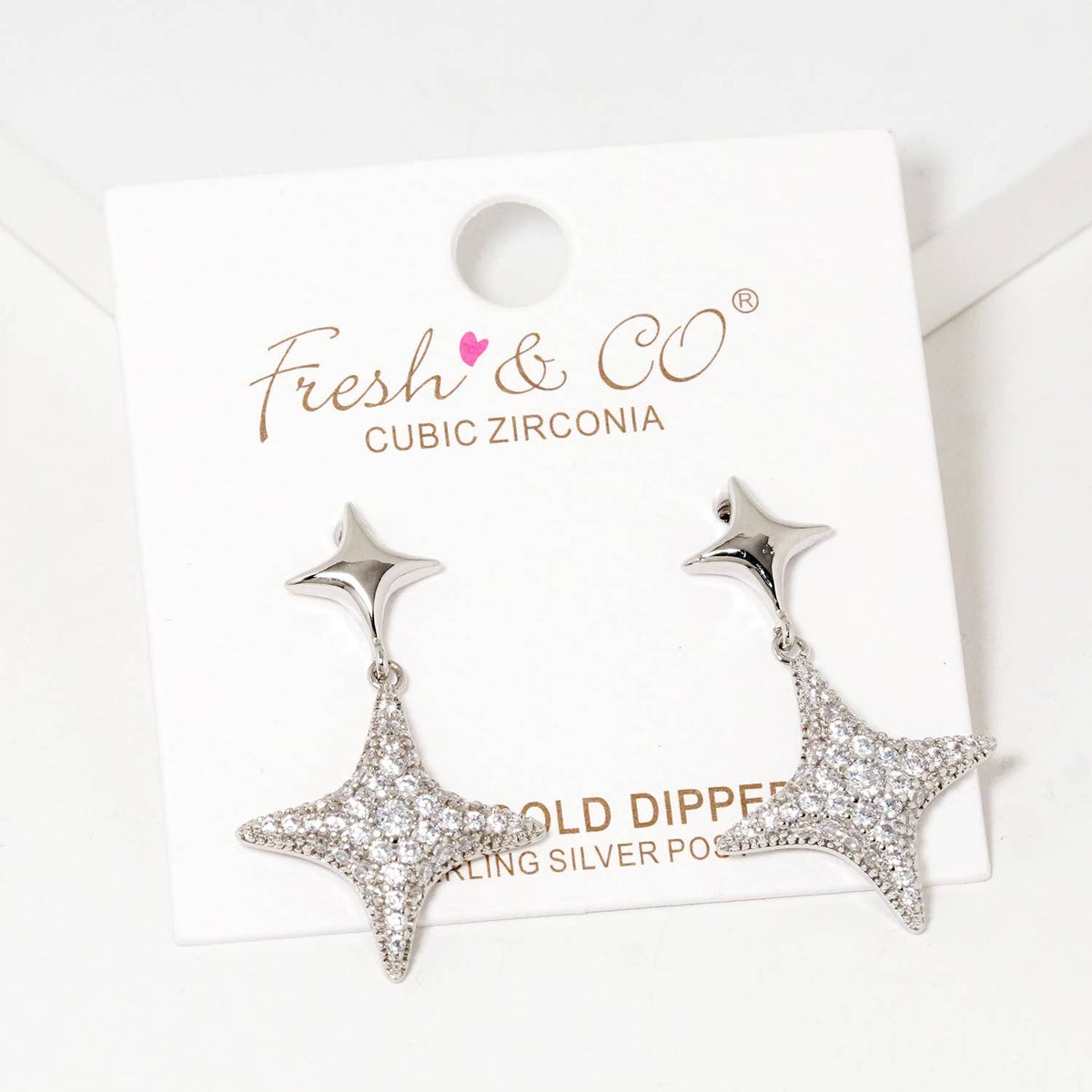Celestial Star Pave Drop Earrings