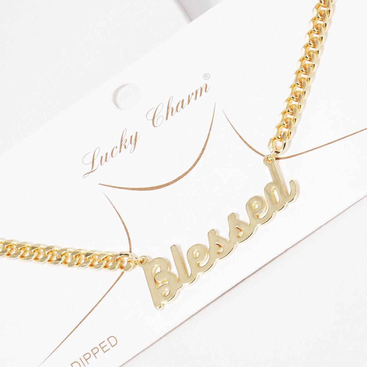 Gold Plated Cuban Link BLESSED Necklace