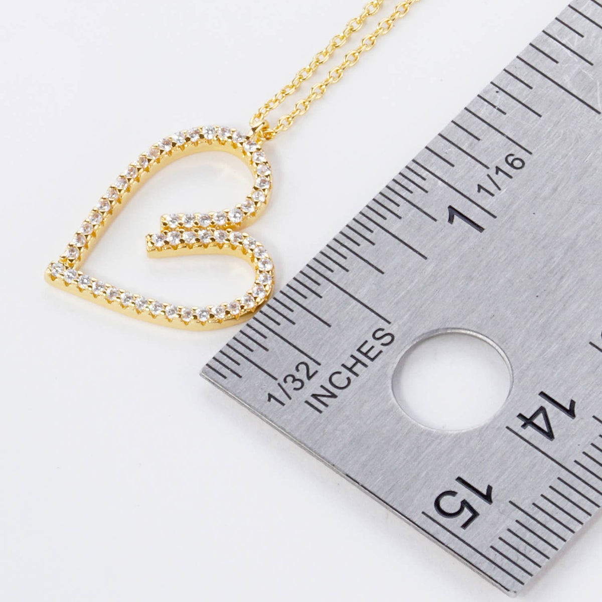 Gold Dipped Stylized Heart Pendant Necklace