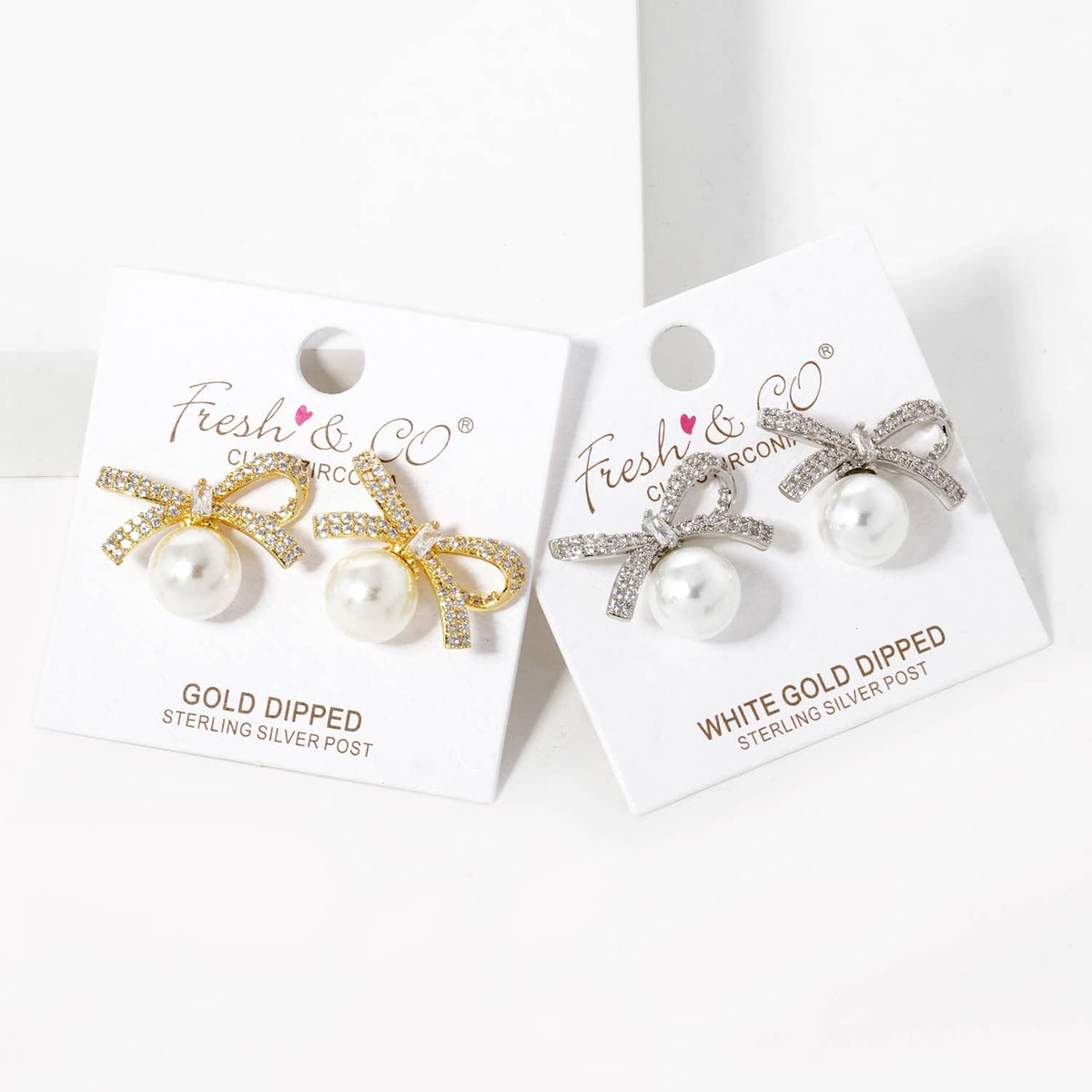Freshwater Pearl Ribbon Stud Earrings