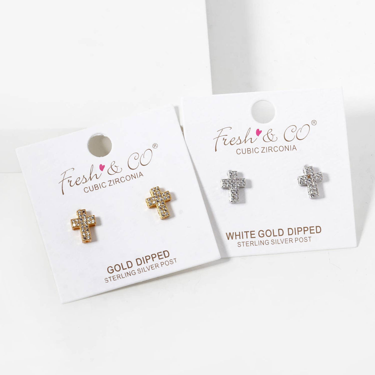 Tiny Gold Dipped Mini Cross Stud Earrings