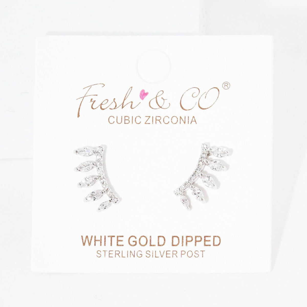 Gold Swarovski Crystal Curved Earrings