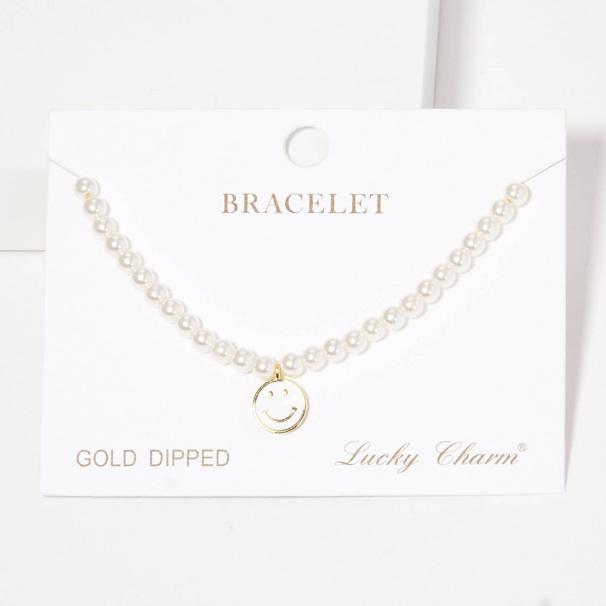 Gold Plated Freshwater Smiley Face Bracelet