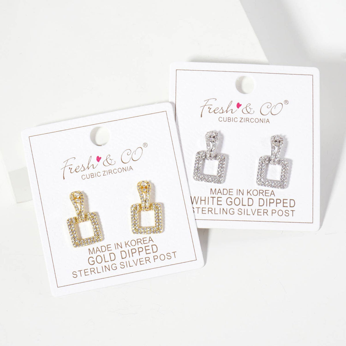 Square Doorknocker 18K-Gold-Dipped Dangle Post Earrings