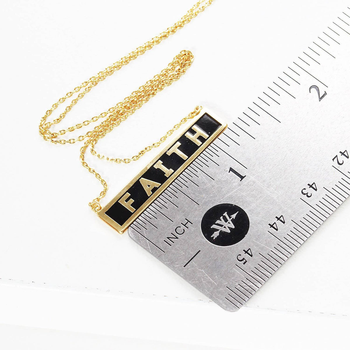 Gold Plated Mini Bar FAITH Necklace